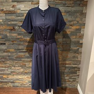 Theory Avinka Navy Cotton Dress (2 sizes) NWT